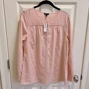 Talbots long sleeve blouse in pale pink shade.NWT Size-Med